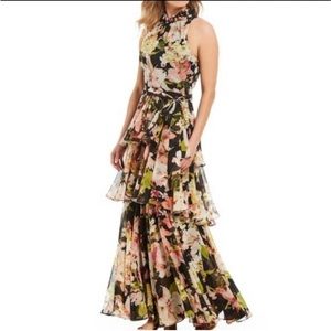 Alex Marie Black Willow Ruffle Tier Maxi Dress